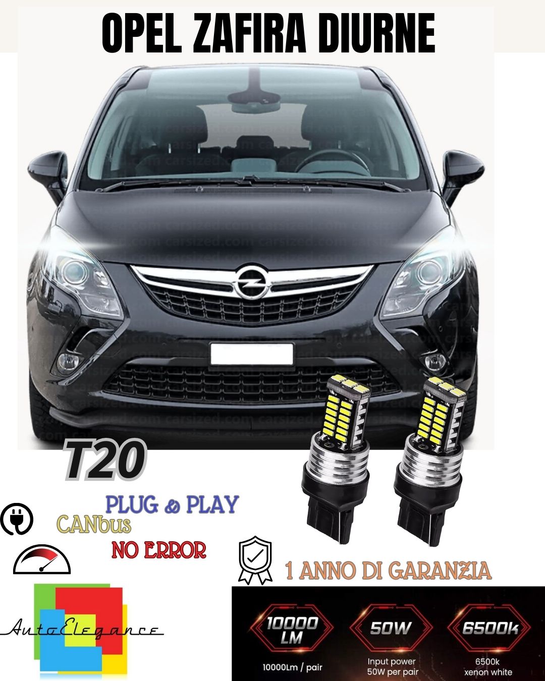 ❤PAIR OF DAYTIME LIGHTS DRL POSITION LED T20 W21/5W🔥OPEL ZAFIRA C🔥🔥CANBUS 6000K 