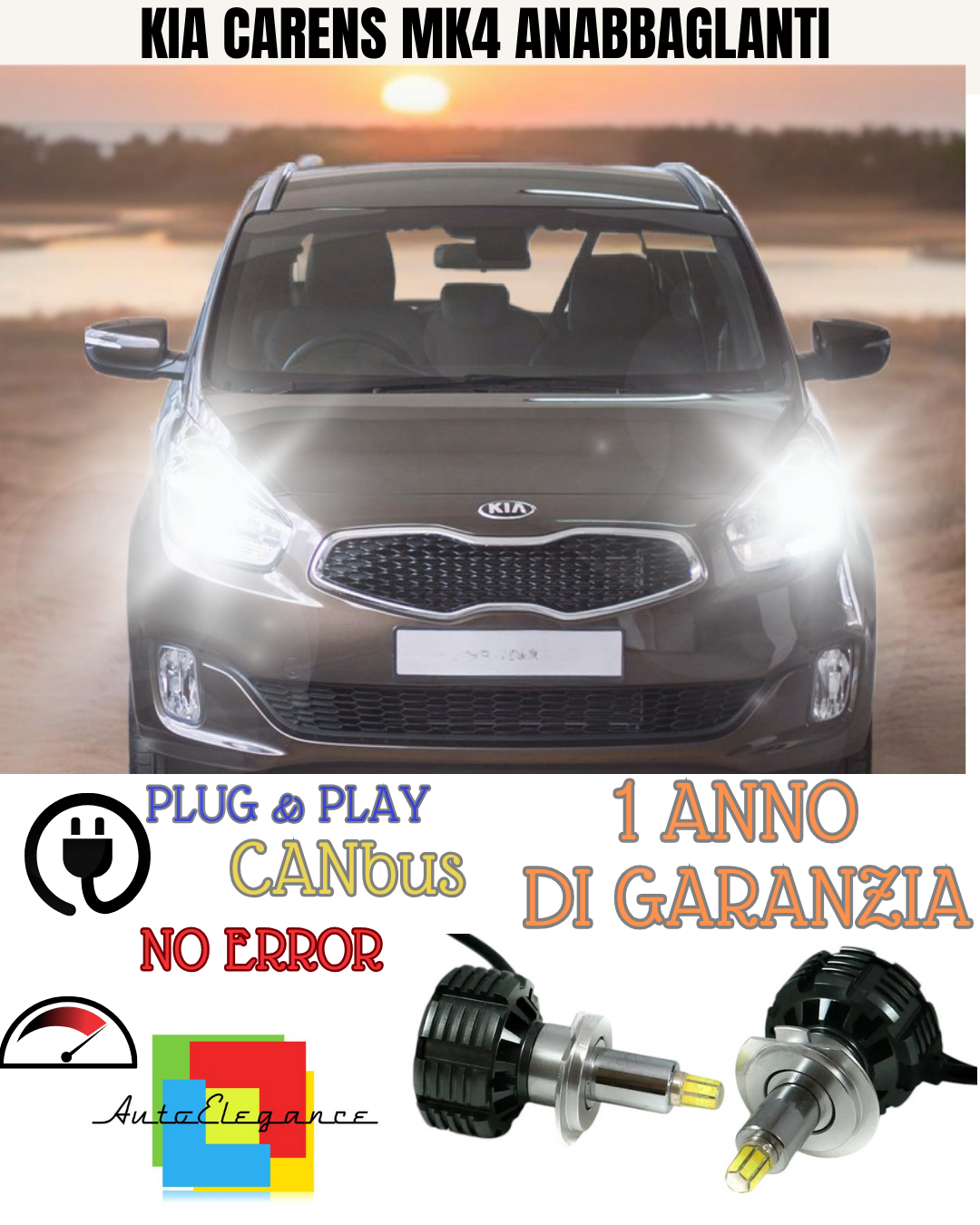 🔥KIT FULL LED ANABBAGLIANTI H7 6000K CANBUS LENTICOLARI 360 KIA CARENS MK4🔥