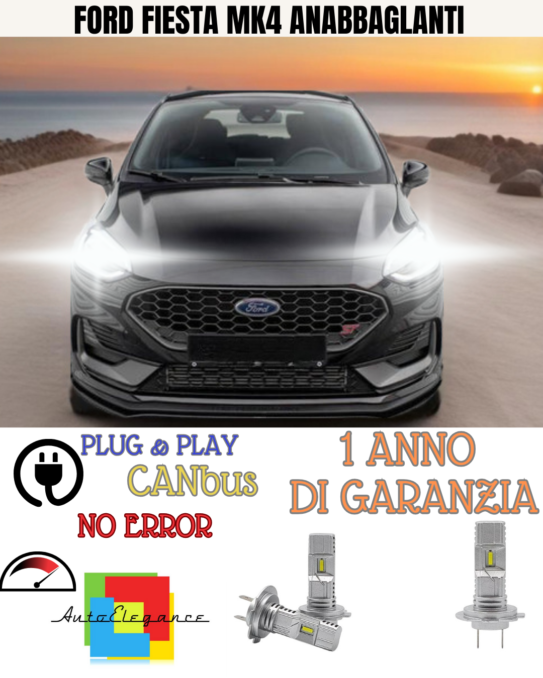 🔥KIT LED FORD FIESTA MK4 6000K BIANCO ANABBAGLIANTI 🔥