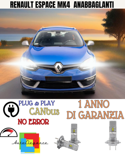 🔥KIT LED RENAULT ESPACE MK4  6000K BIANCO ANABBAGLIANTI 🔥
