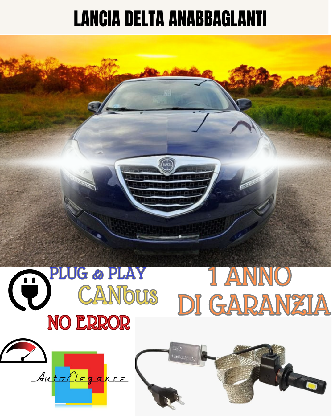 ✨KIT LED H7 LANCIA DELTA 6000K  ANABBAGLIANTE ✨