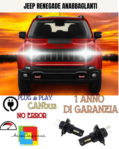 ✨KIT LED JEEP RENEGADE H4 6000K  8000 LUMEN  ANABBAGLIANTI ABBAGLIANTI ✨