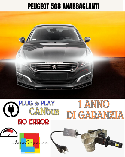 🔥KIT LED  PEUGEOT 508 H7 6000K  6400 BIANCO ANABBAGLIANTI🔥