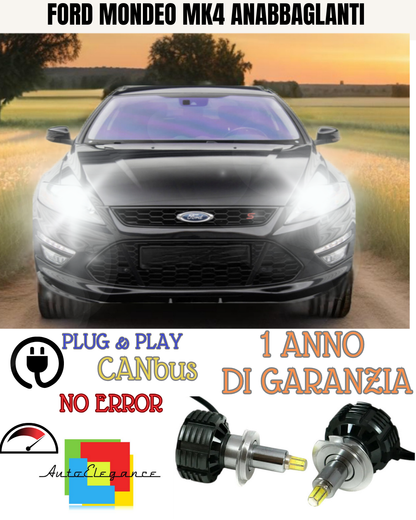 🔥FULL LED KIT LOW BEAM H7 6000K CANBUS LENTICULAR 360 FORD MONDEO MK4🔥