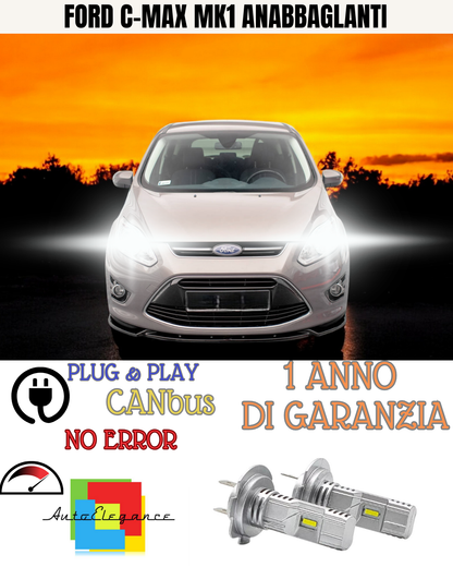 🔥KIT LED FORD C-MAX MK1 H7 6000K BIANCO ANABBAGLIANTI 🔥