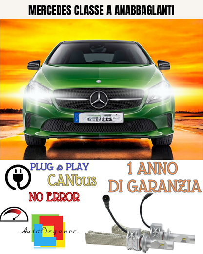🔥KIT LED MERCEDES CLASSE A H7 6500K 8000 LUMEN  ANABBAGLIANTI🔥