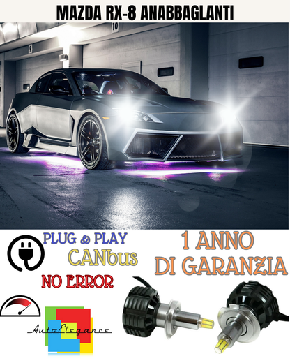 🔥KIT FULL LED ANABBAGLIA H7 6000K LED CANBUS PER LENTICOLARI 360 MAZDA RX-8🔥