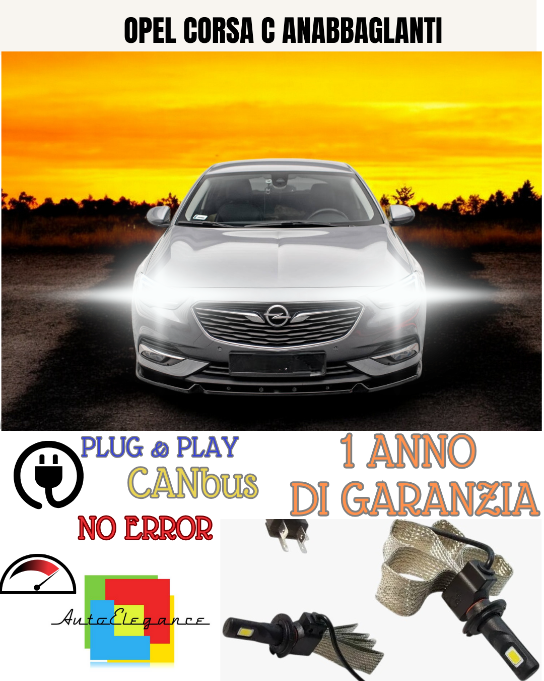 🔥KIT LED H7  OPEL CORSA C 6000K  BIANCO ANABBAGLIANTE 🔥