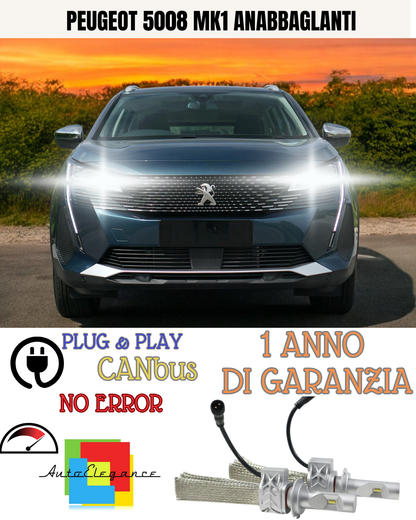 🔥KIT LED PEUGEOT 5008 MK1 H7 6500K  8000 BIANCO ANABBAGLIANTI🔥