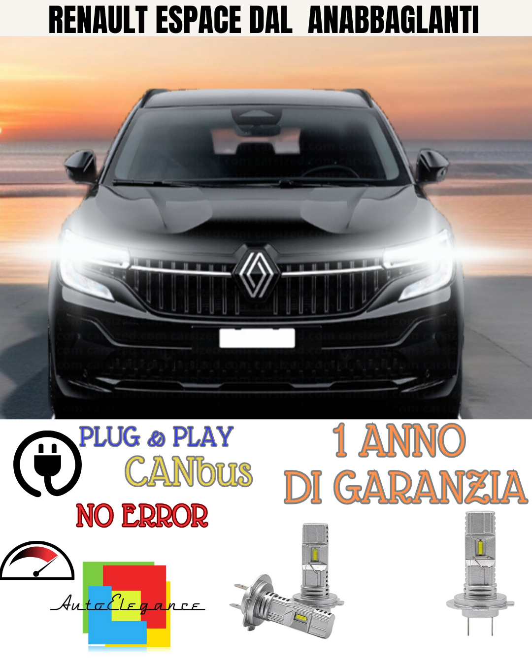 🔥KIT LED RENAULT ESPACE DAL  6000K BIANCO ANABBAGLIANTI 🔥