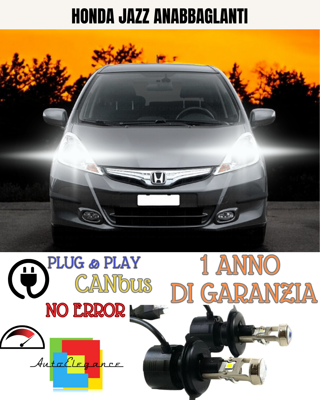 🔥KIT BI-LED H4 HONDA JAZZ 18000 6000K ANABBAGLIANTI🔥