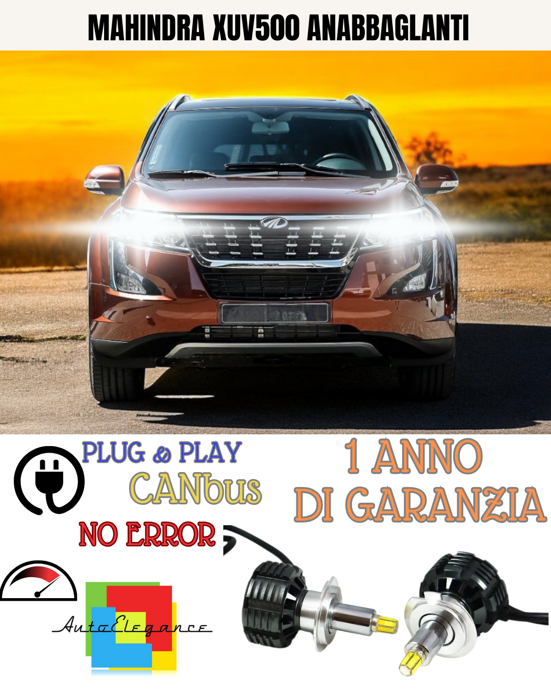 🔥KIT LED MAHINDRA XUV500 H7 6000K BIANCO 9600 LUMEN ANABBAGLIANTI🔥