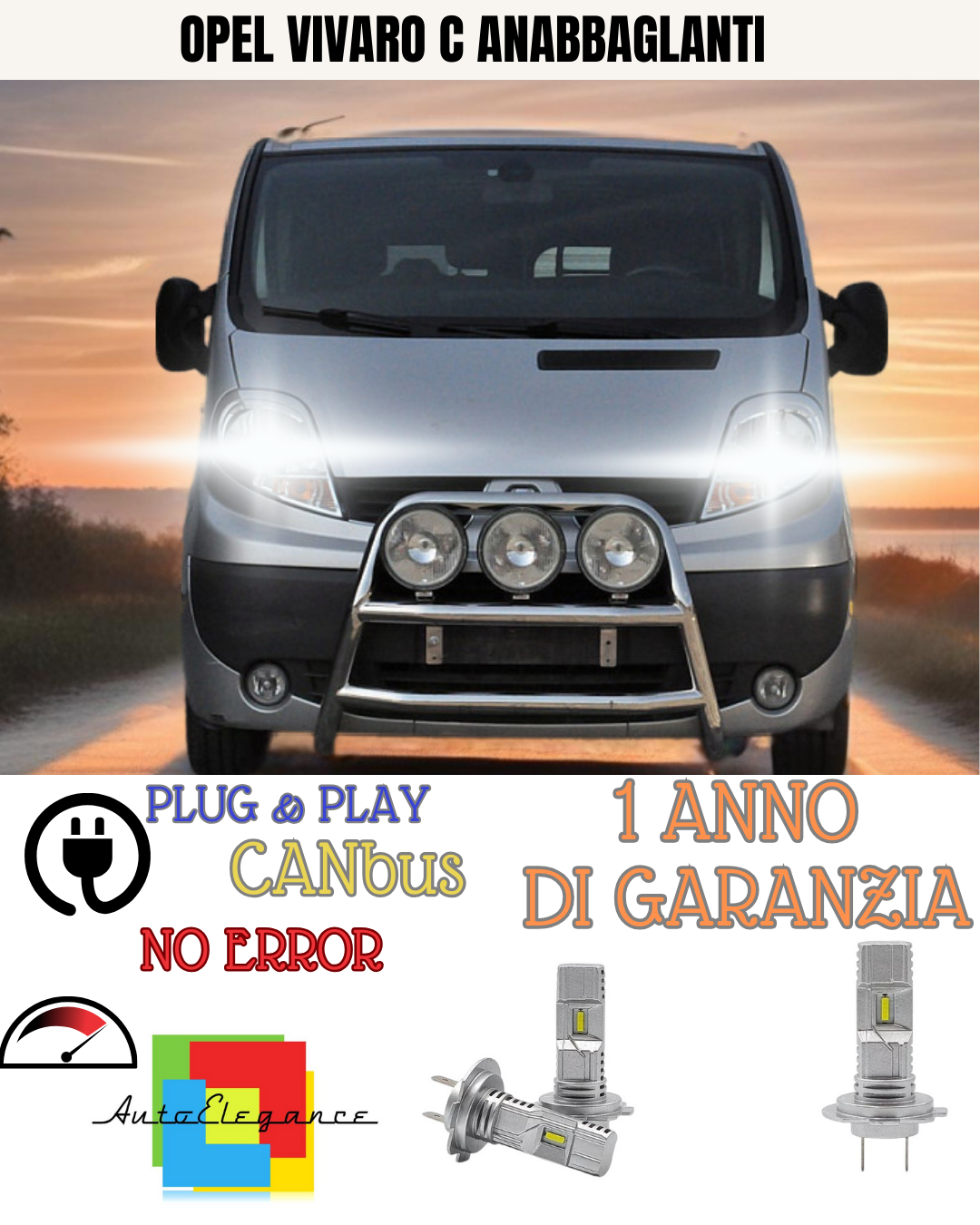 ✨CONVERSIONE LED ANABBAGLIANTE + ABBAGLIANTE OPEL VIVARO C 6000K BIANCO✨