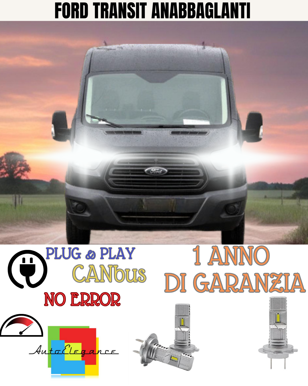 🔥KIT FULL LED FORD TRANSIT H7 6000K BIANCO ANABBAGLIANTI 🔥