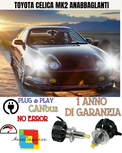 🔥KIT FULL LED ANABBAGLIANTI H7 6000K CANBUS LENTICOLARI 360 TOYOTA CELICA MK2🔥