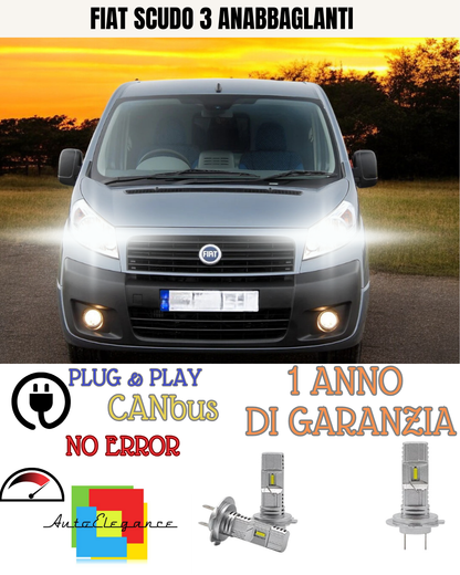 ✨CONVERSIONE LED ANABBAGLIANTE + ABBAGLIANTE FIAT SCUDO 3 6000K BIANCO✨