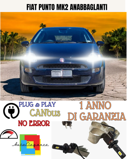 🔥KIT LED H7  FIAT PUNTO MK2 RESTYLING 6000K  BIANCO ANABBAGLIANTE 🔥