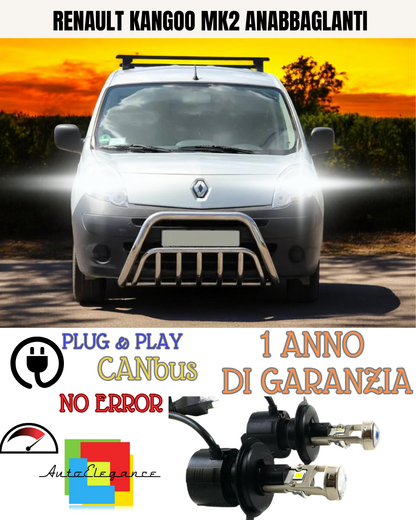 🔥KIT BI-LED H4 RENAULT KANGOO MK2 18000 6000K ANABBAGLIANTI🔥
