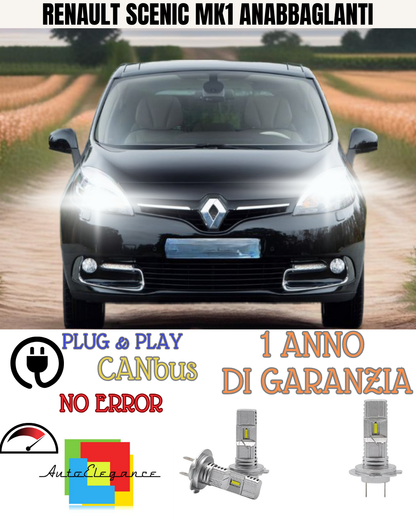 🔥KIT FULL LED RENAULT SCENIC MK1 H7 6000K BIANCO ANABBAGLIANTI 🔥