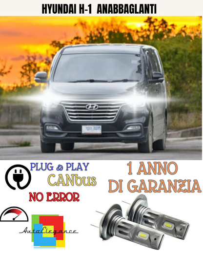 ⭐KIT LED  HYUNDAI H-1  H7 6000K BIANCO ANABBAGLIANTI⭐
