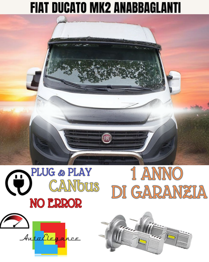 🔥KIT LED FIAT DUCATO MK2 H7 6000K BIANCO ANABBAGLIANTI 🔥