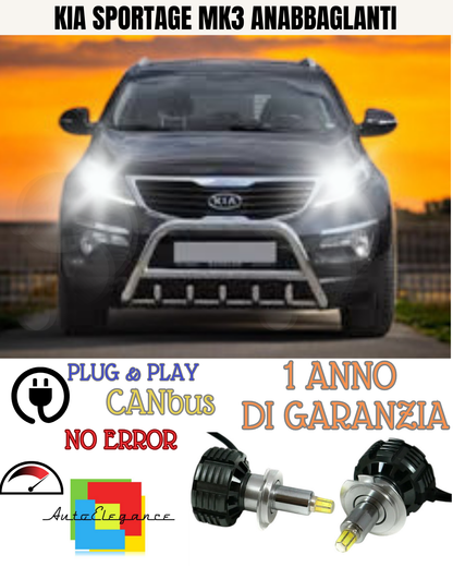 🔥KIT FULL LED ANABBAGLIANTI H7 6000K LED CANBUS PER LENTICOLARI 360  KIA MK3 🔥
