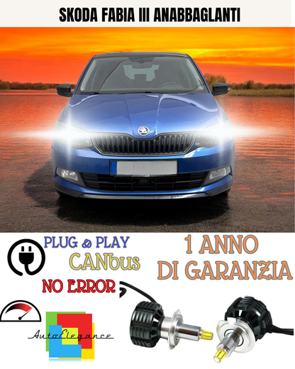 ✨KIT LED SKODA FABIA III H7 6000K  BIANCO  ANABBAGLIANTI✨