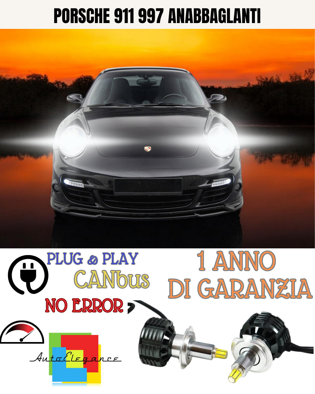 🔥KIT LED PORSCHE 911 997 H7 9600 LUMEN 6000K BIANCO ANABBAGLIANTI🔥