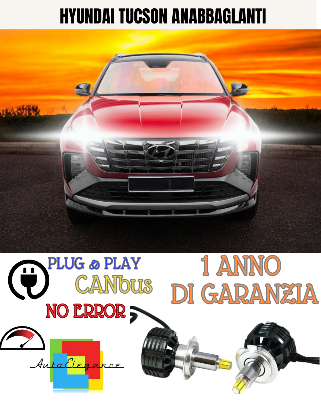 ✨KIT LED HYUNDAI TUCSON H7 6000K  BIANCO  ANABBAGLIANTI✨