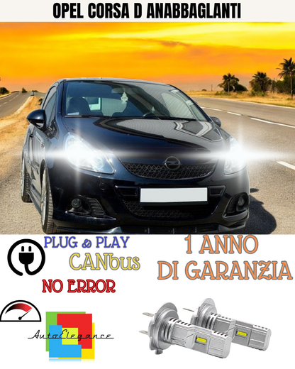 🔥KIT LED OPEL CORSA D H7 6000K BIANCO ANABBAGLIANTI 🔥