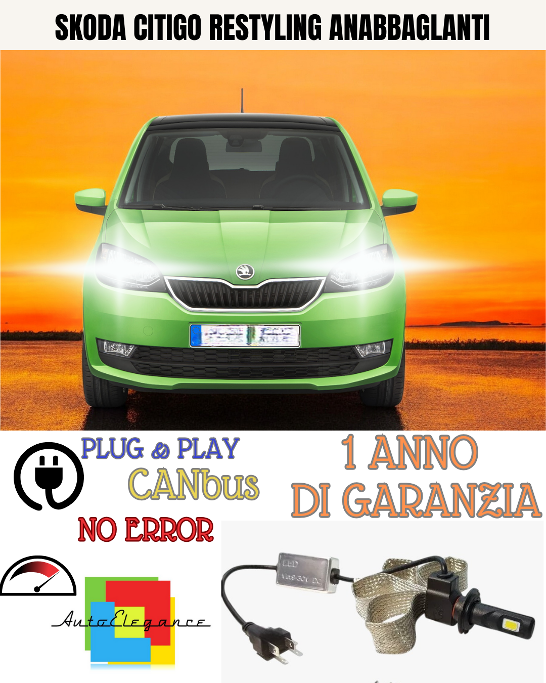 🔥KIT LED SKODA CITIGO RESTYLING H7 6000K ANABBAGLIANTI🔥
