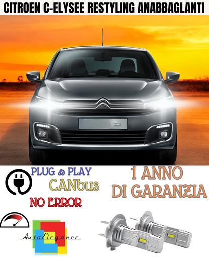 🔥KIT LED CITROEN C-ELYSEE RESTYLING H7 6000K BIANCO ANABBAGLIANTI 🔥