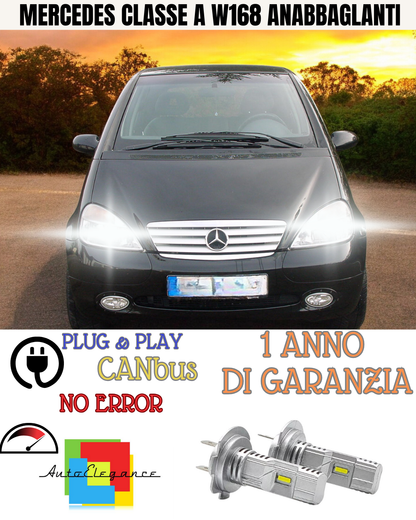 🔥KIT LED MERCEDES CLASSE A W168 H7 6000K BIANCO ANABBAGLIANTI 🔥