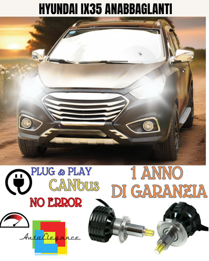 🔥KIT FULL LED ANABBAGLIANTI H7 6000K CANBUS LENTICOLARI 360 HYUNDAI IX35🔥