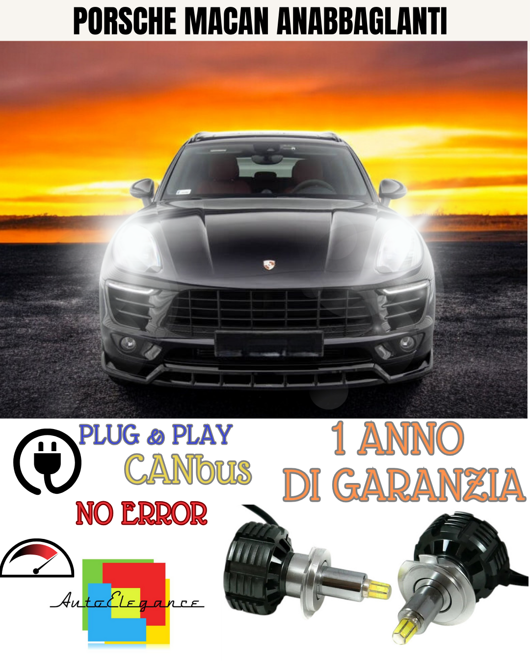 🔥KIT FULL LED ANABBAGLIANTI H7 6000K LED CANBUS PER LENTICOLARI 360 PORSCHE🔥
