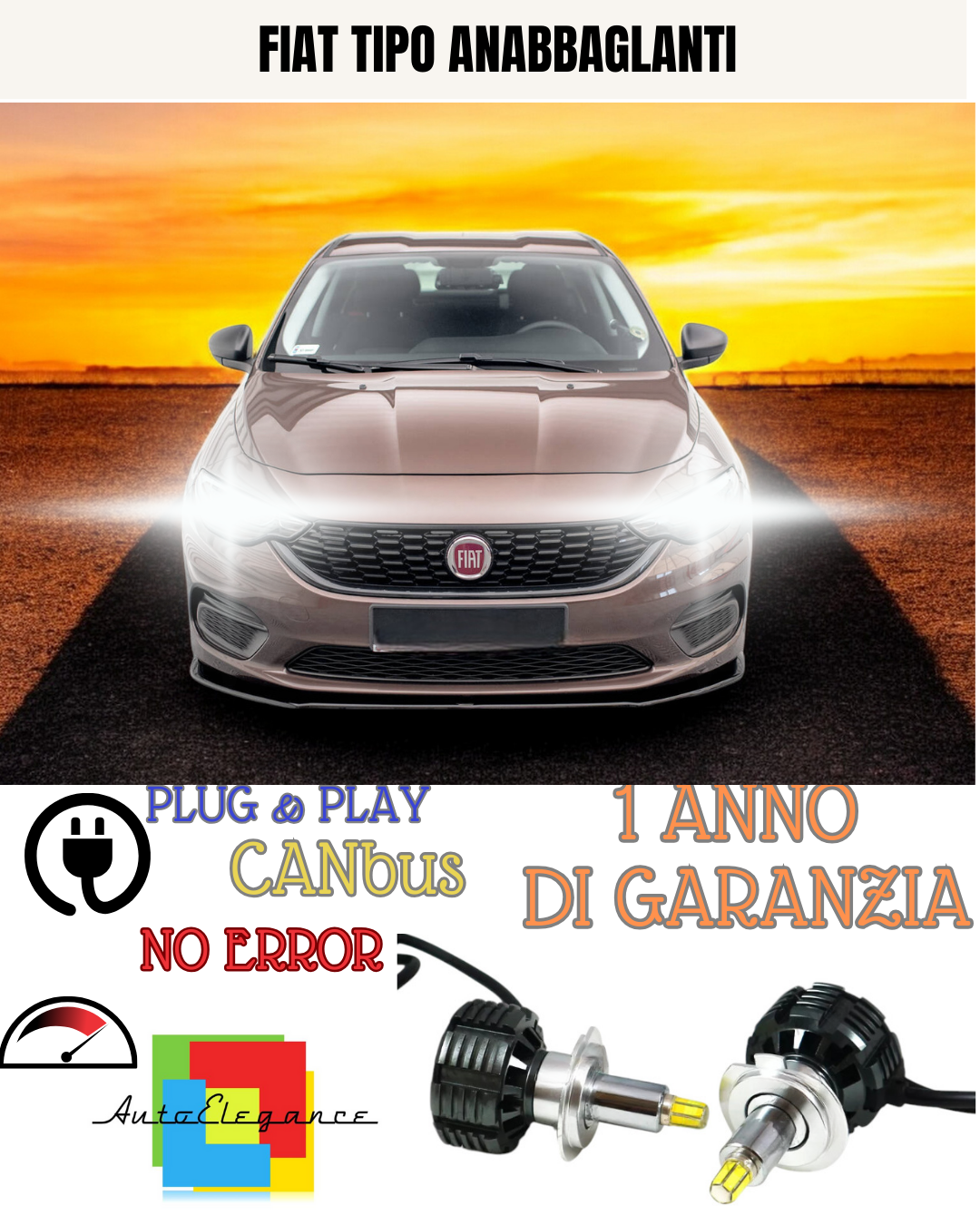 ✨CONVERSIONE LED FIAT TIPO  H7 ANABBAGLIANTI✨