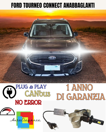 🔥KIT LED FORD TOURNEO CONNECT H7 6000K BIANCO 6400 LUMEN ANABBAGLIANTI🔥