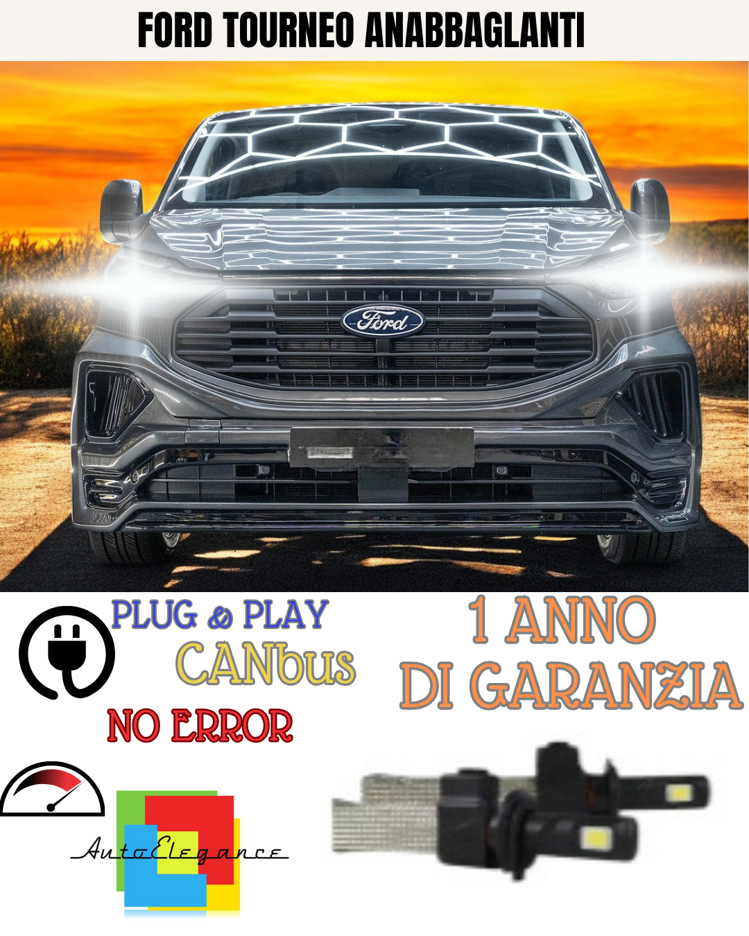 ⭐KIT LED FORD TOURNEO COURIER H7 6000K BIANCO ANABBAGLIANTI ⭐