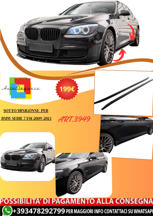 💫ART.3949 Sotto Minigonne per BMW Serie 7 F01 2009-2013💫