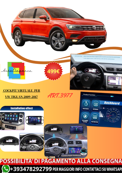 💫ART.3977 Cockpit virtuale digitale LCD per VW Tiguan 2009-2017💫