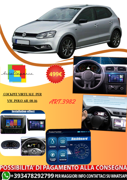 💫ART.3982 Cockpit virtuale digitale LCD per VW Polo 6R 08-16💫