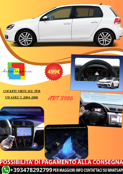 💫ART.3986 Cockpit virtuale digitale LCD VW Golf5 2004-2008💫