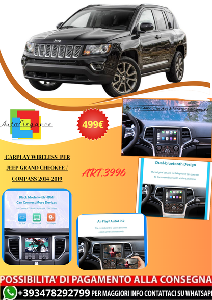 💫ART.3996 CarPlay Wireless Jeep Grand Cheokee / Renegade / Compass 2014-2019💫