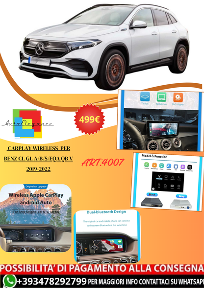 💫ART.4007 CarPlay Wireless Benz CL GL A/B/S/EQA QB V 2019-2022💫