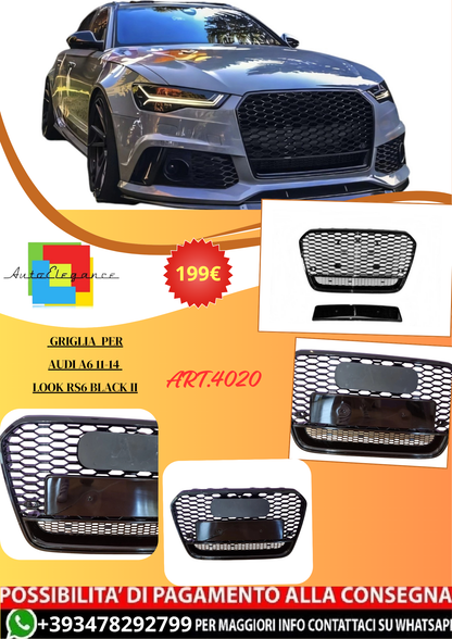 💫ART.4020 Griglia per Audi A6 11-14 Look RS6 Black II💫