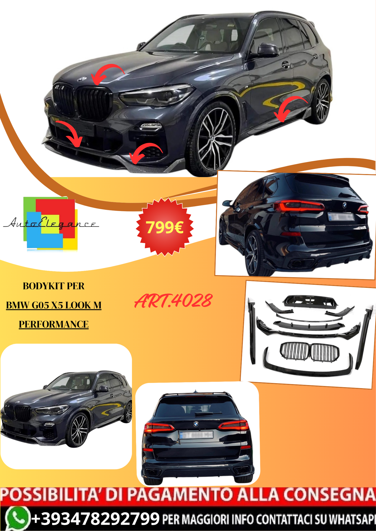 💫ART.4028 Bodykit per BMW G05 X5 Look M Performance💫