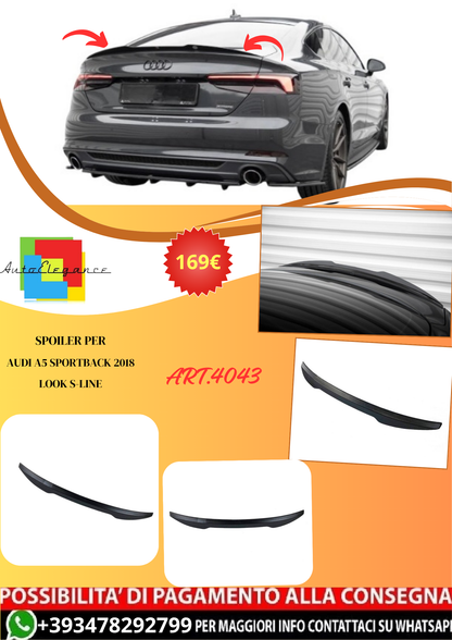 💫ART.4043 Spoiler per Audi A5 Sportback 2018 Look S-LINE💫