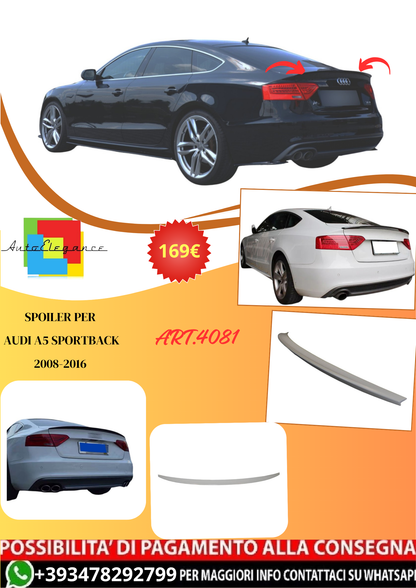 💫ART.4081 Spoiler adatto per Audi A5 Sportback 2008-2016 (argendo)💫