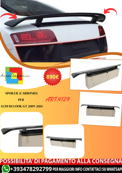 💫ART.4129 Spoiler (Carbonio) per Audi R8 Look GT 2008-2014💫