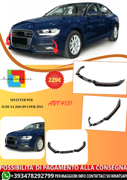 💫ART.4131 Splitter per Audi A4 2016 B9 look RS4💫
